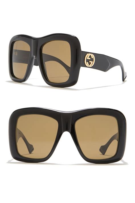 gucci vintage square frame sunglasses|Gucci 54mm oversized square sunglasses.